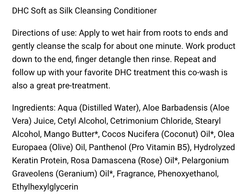 DHC Soft as Silk Cleansing Conditioner